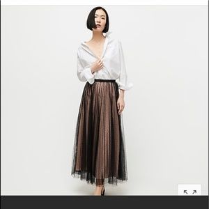 Jcrew Black Tulle A-line skirt polka dots size 4